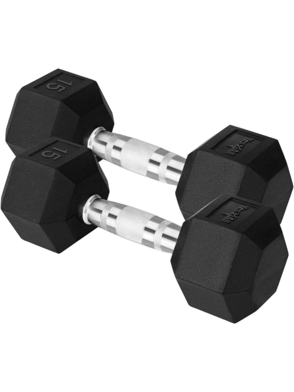 Chrome & Rubber Grip Hex Dumbbells - Anti-Slip Hand Weights 10-30 LBS Pair